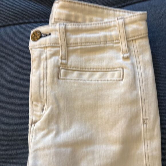 NWOT McGuire Carmina Slim Jean in Off White Denim with Tan Stitching. Size 26. - Picture 2 of 11